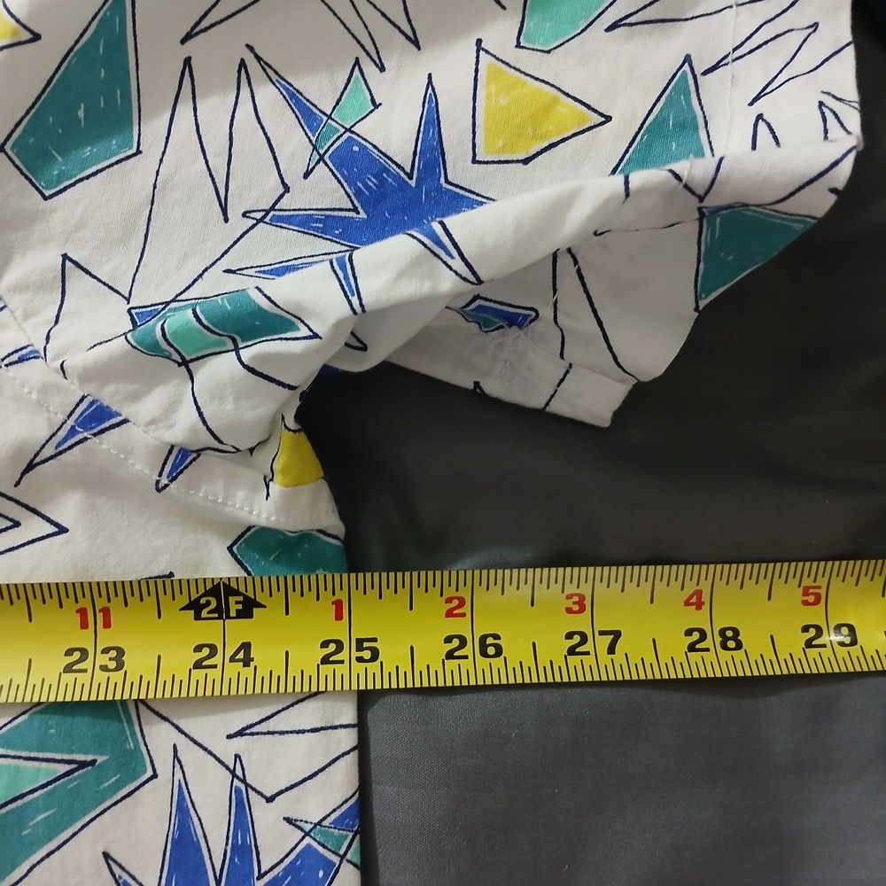 VTG Hurley Button Down Shirt Mens XL White Geometric Abstract Print Stretch Fit - Picture 5 of 7